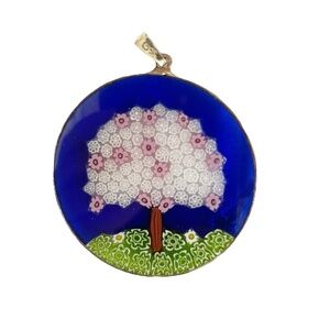 Corte Murrina Murano Glass Colorful Tree of Life Pendant